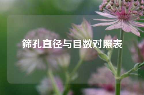 筛孔直径与目数对照表