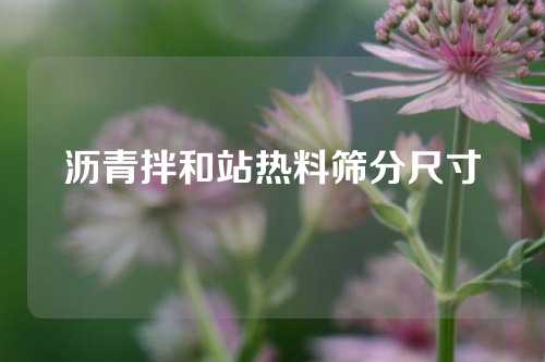 沥青拌和站热料筛分尺寸