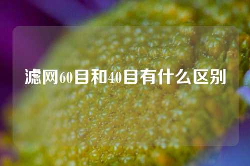 滤网60目和40目有什么区别