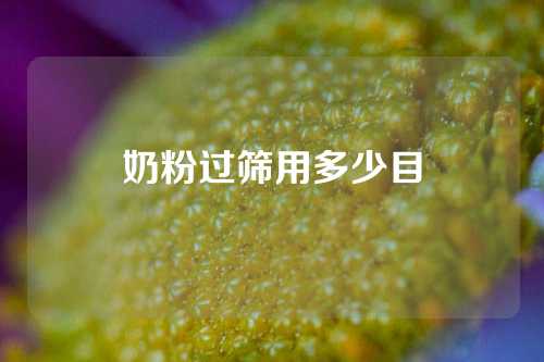 奶粉过筛用多少目