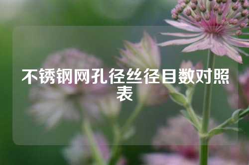 不锈钢网孔径丝径目数对照表