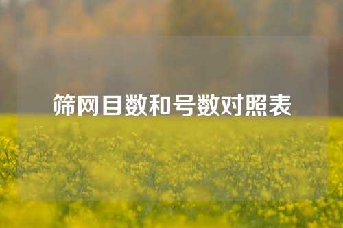 筛网目数和号数对照表