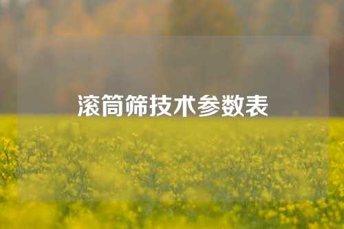 滚筒筛技术参数表