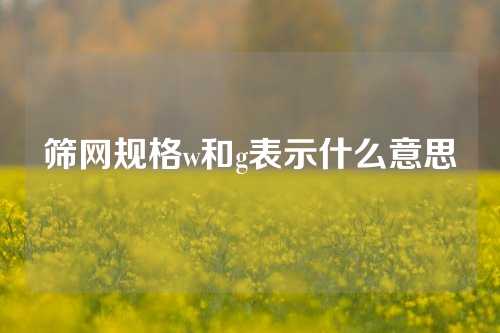 筛网规格w和g表示什么意思