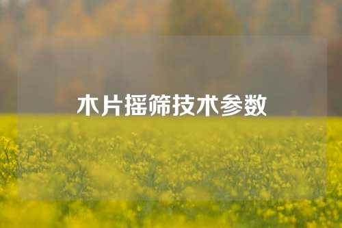 木片摇筛技术参数