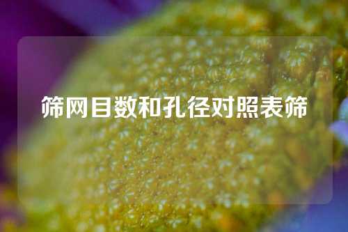 筛网目数和孔径对照表筛