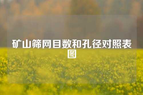 矿山筛网目数和孔径对照表图