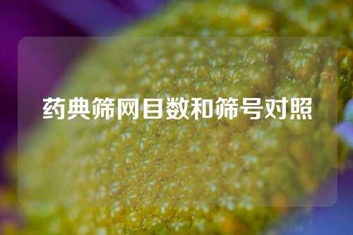 药典筛网目数和筛号对照