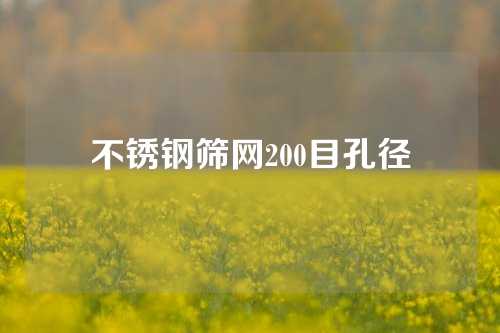 不锈钢筛网200目孔径