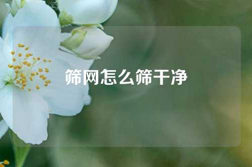 筛网怎么筛干净