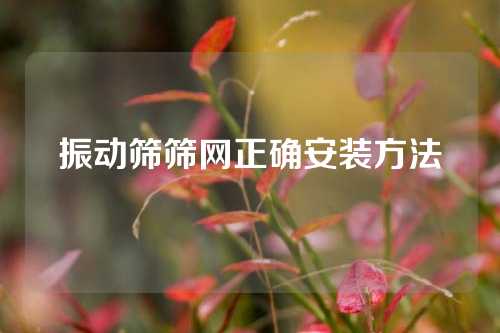 振动筛筛网正确安装方法