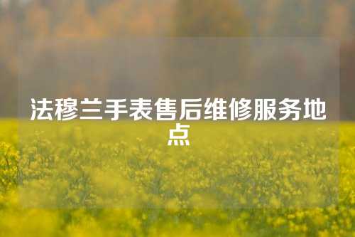 法穆兰手表售后维修服务地点