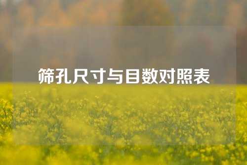 筛孔尺寸与目数对照表