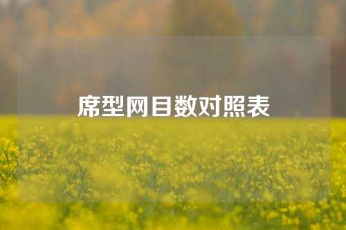 席型网目数对照表