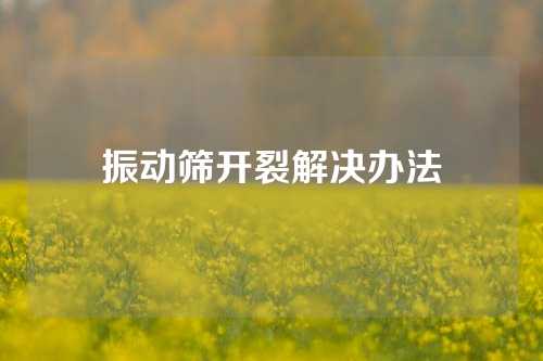 振动筛开裂解决办法