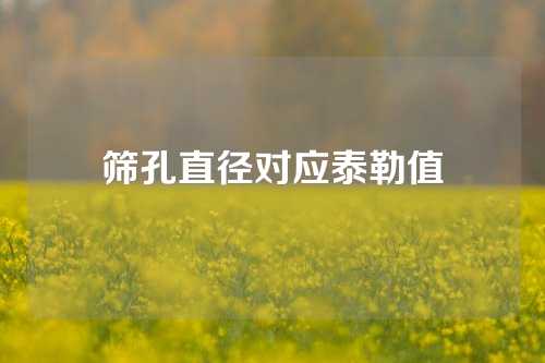 筛孔直径对应泰勒值